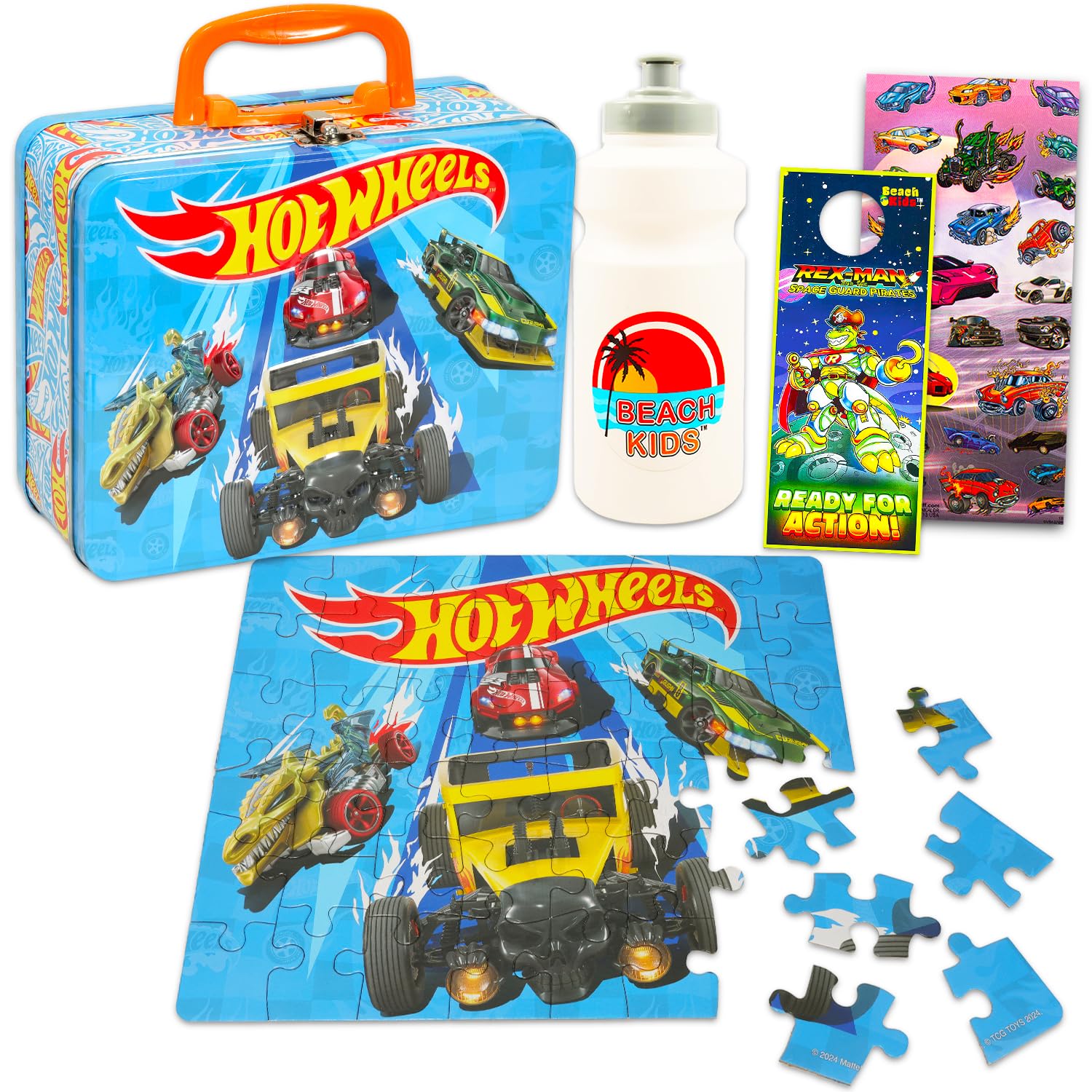 Amazon.com: Hot Wheels Tin Lunch Box Puzzle Set - Bundle of Race