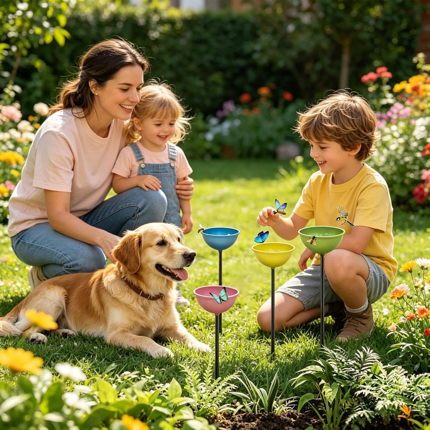 Bee Water Station,4 Piece Metal Butterfly Feeder Bowl - Bee Baths for Garden | for Outdoor Backyard Yard Patio Home Bird Lawn Deck