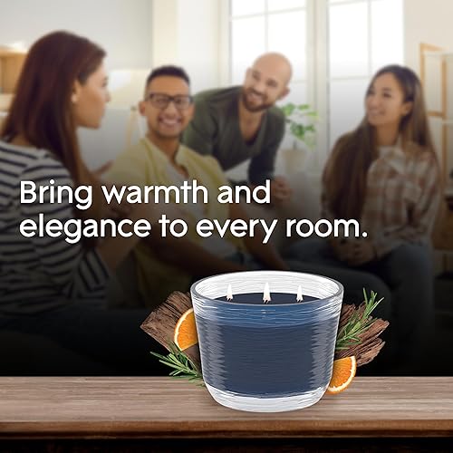 Miniatura 8 de Glade Tarro de vela perfumada de 3 mechas, bourbon suave y roble, ambientador infundido con aceites esenciales, 6.8 onzas, 3 unidades