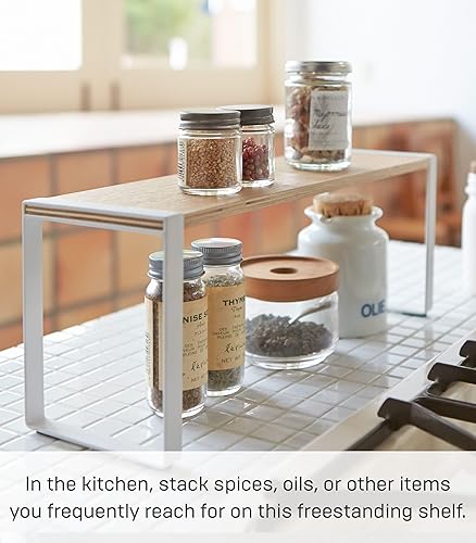 Miniatura 5 de Yamazaki Home Tosca Estante de cocina - Organizador de estante de almacenamiento de mostrador - Acero + madera -