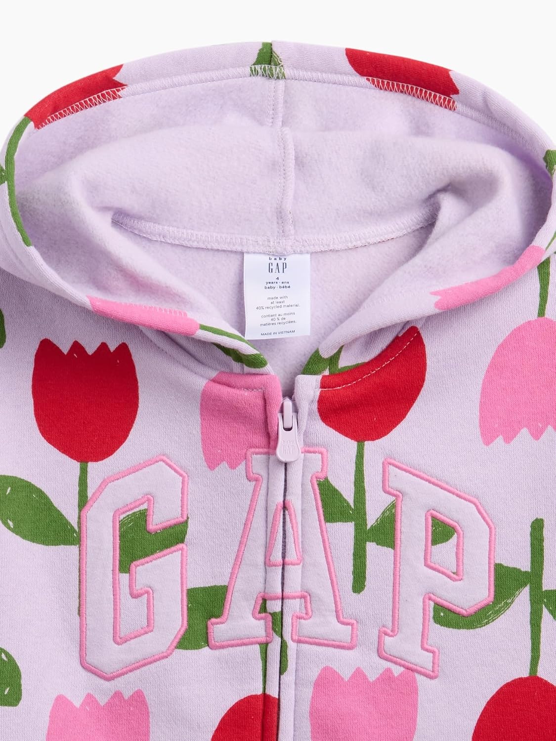 GAP Baby Girls' Logo Hoodie Hooded Full Zip Sweatshirt