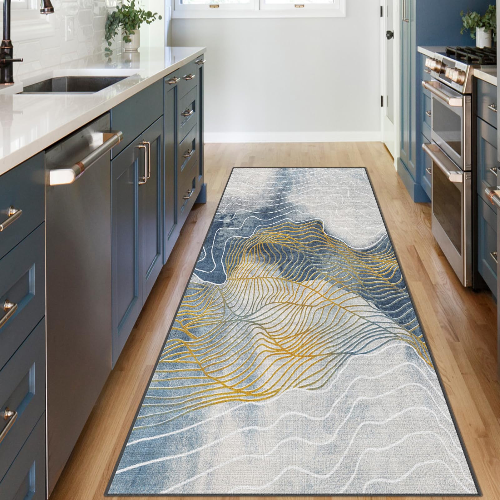 Tappeto Cucina Antiscivolo Lavabile In Lavatrice Tappeti Runner Largo Moderno Geometrico Tappeto Passatoia Corridoio Soggiorno Tappeti Per Waterbar Lavanderia Zerbino Per Ingresso 50 x 250 cm