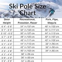 Zipline Lollipop 14.0 Graphite Carbon Composite Ski Poles - Lightweight Vibration Dampening All-Mountain Poles for Groomers Freestyle Park