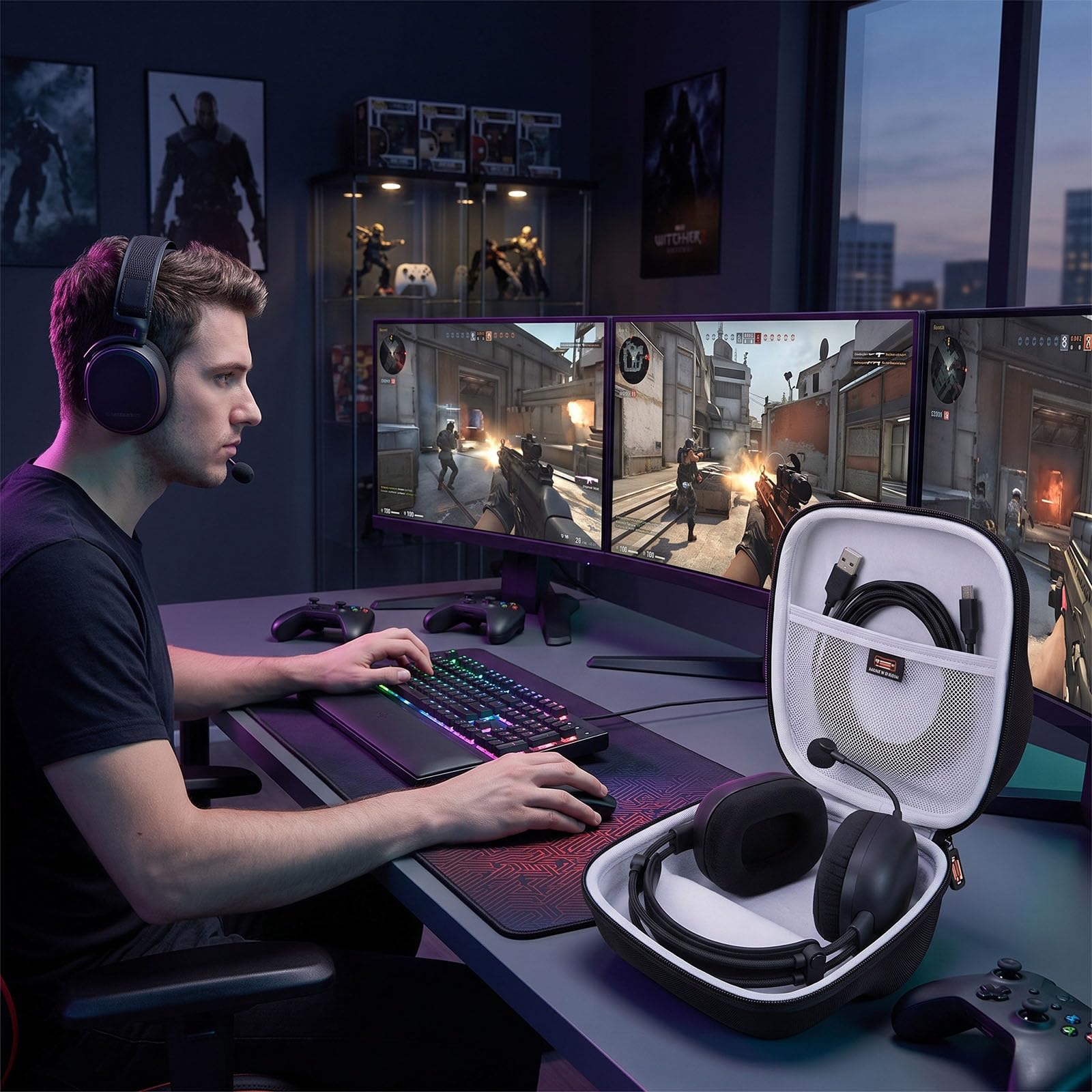 Custodia rigida in EVA compatibile con cuffie da gioco wireless Sony-Inzone H9 II, con cancellazione del rumore, custodia protettiva da viaggio portatile (solo custodia)