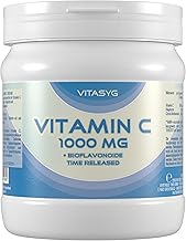 Vitasyg Vitamin C 1000mg - 500 Tabletten - + Citrus Bioflavonoide + Hagebutte - Time Released - Vegan