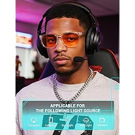 TIJN Blue Light Blocking Glasses Dual AR Coatings Amber Orange Lens for Computer Gaming