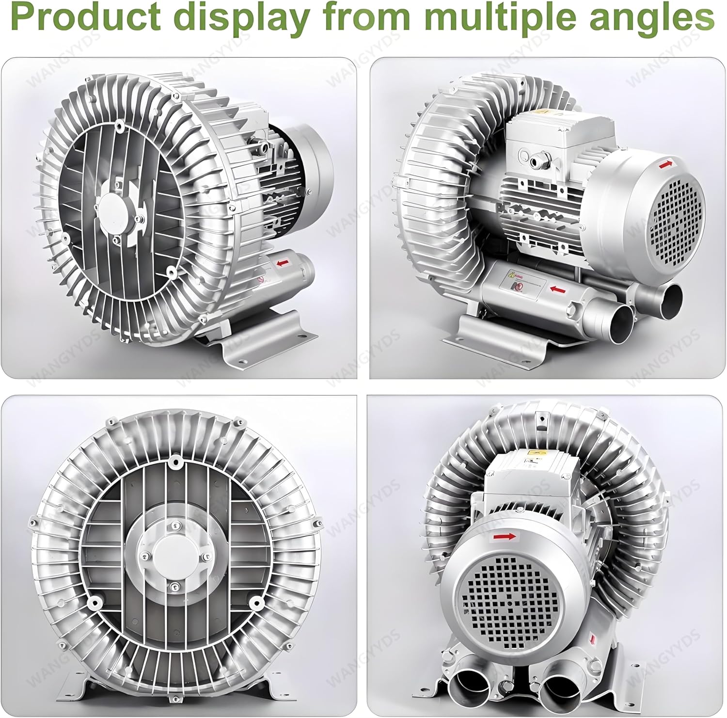 High-Pressure Vortex Blower 550W 380V for Aquaculture, Fish Farms, Ponds & Aquariums - Three Phase 0.35HP to 5.36HP, 42-420CFM, 14KPa Performance