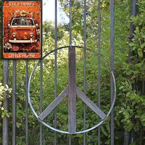 Miniatura 3 de Letrero de hojalata vintage Stay Trippy Little Hippie para tratar el hogar, bar, cafetería, tienda de granja, 8.00 x 12.00 pulgadas con marco de