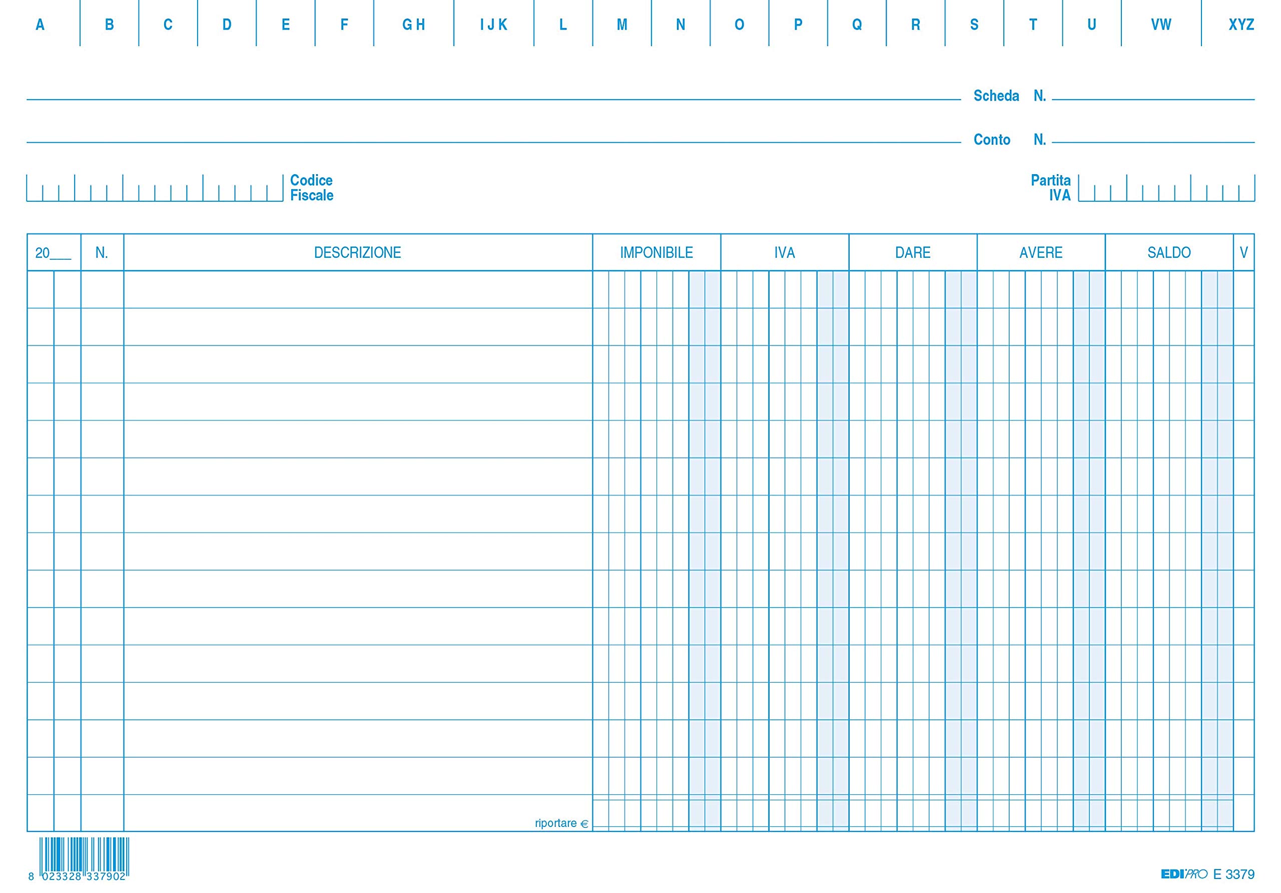 EDIPRO - E3379BL - 100 Cards give/Have/Balance/VAT Blue f.to 24x17