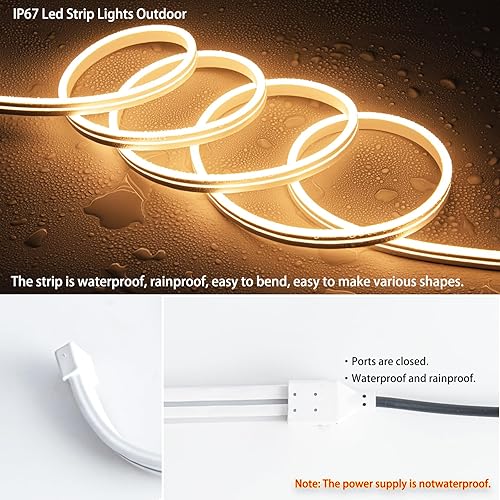 Miniatura 4 de JUNWEN Kit de luces LED para espejo de tocador, resistente al agua de 16.4 pies, 600 luces LED blancas cálidas, espejo de tocador para tocador,
