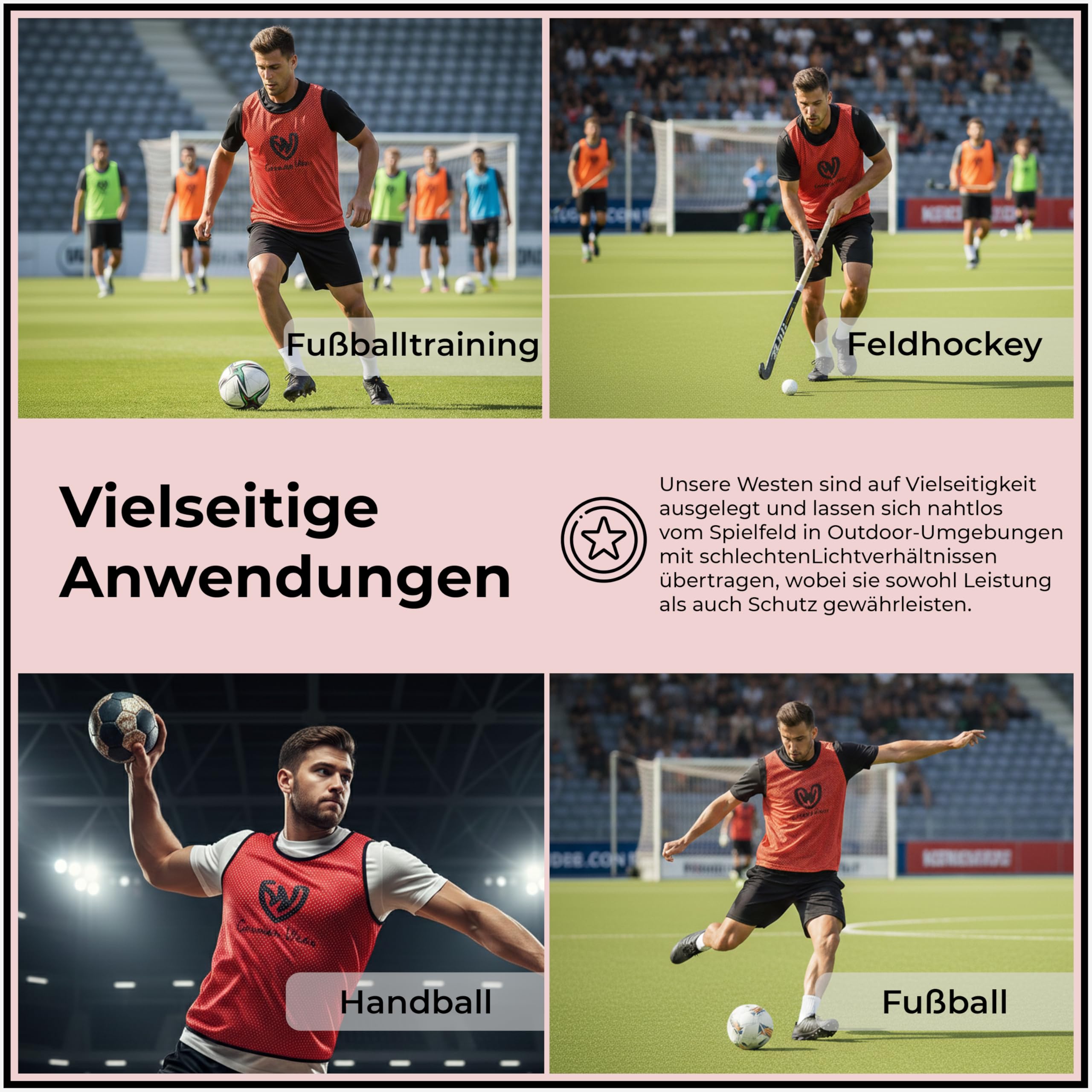 German Wear 12x Fußball Leibchen Trainingsleibchen Markierungshemd Fußballleibchen für Kinder Jugend und Erwachsene