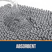 Vista 4 de Olanly - Tapete de baño 24 x 16 pulgadas, felpilla absorbente extrasuave, parte trasera de goma, secado rápido, lavable a máquina, para piso baño