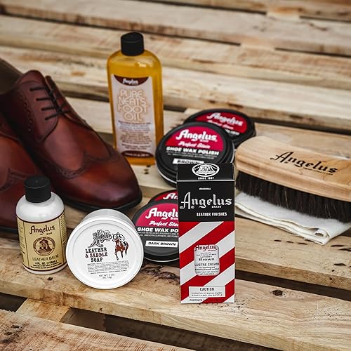 Miniatura 7 de Angelus Jabón de sillín para cuero de 8 onzas, limpiador y acondicionador profundo de cuero para botas, sillas de montar y más, fabricado en Estados
