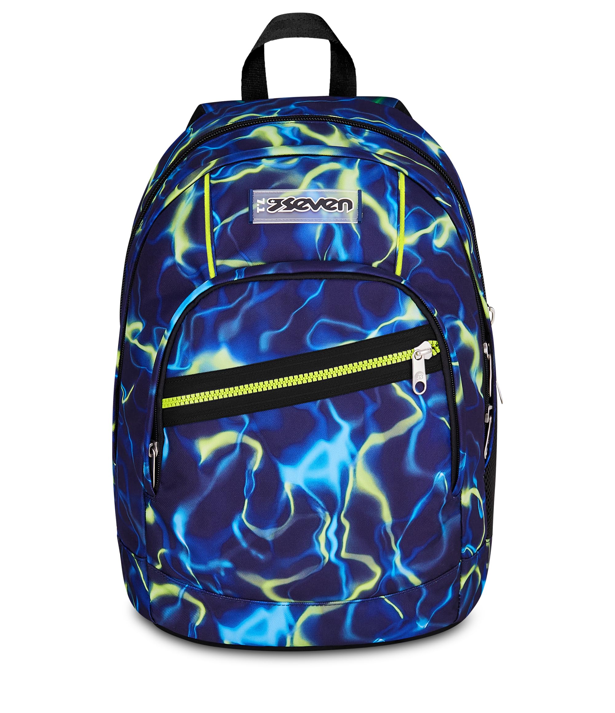 Seven Zaino Scuola Dual ELECTRICVIBE BOY, Doppio Scomparto, Blu, 32 L, Multifunzione, Tasca attrezzata, Tasca laterale porta borraccia, Scomparto porta pc, Scuola media e superiore, Bambini, Ragazzi