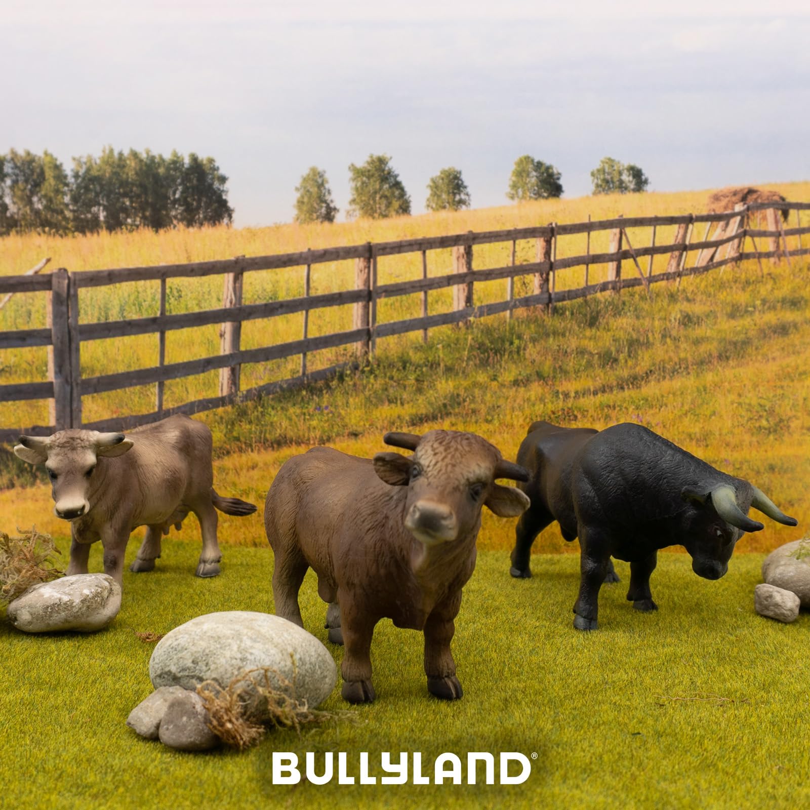 Bullyland 62567 - figurka do zabawy czarny byk Manolo, ok. 15,5 cm duża figurka zwierzęcia, wierna w szczegółach, bez PCW, idealna jako figurka na tort i mały prezent dla dzieci od 3 lat
