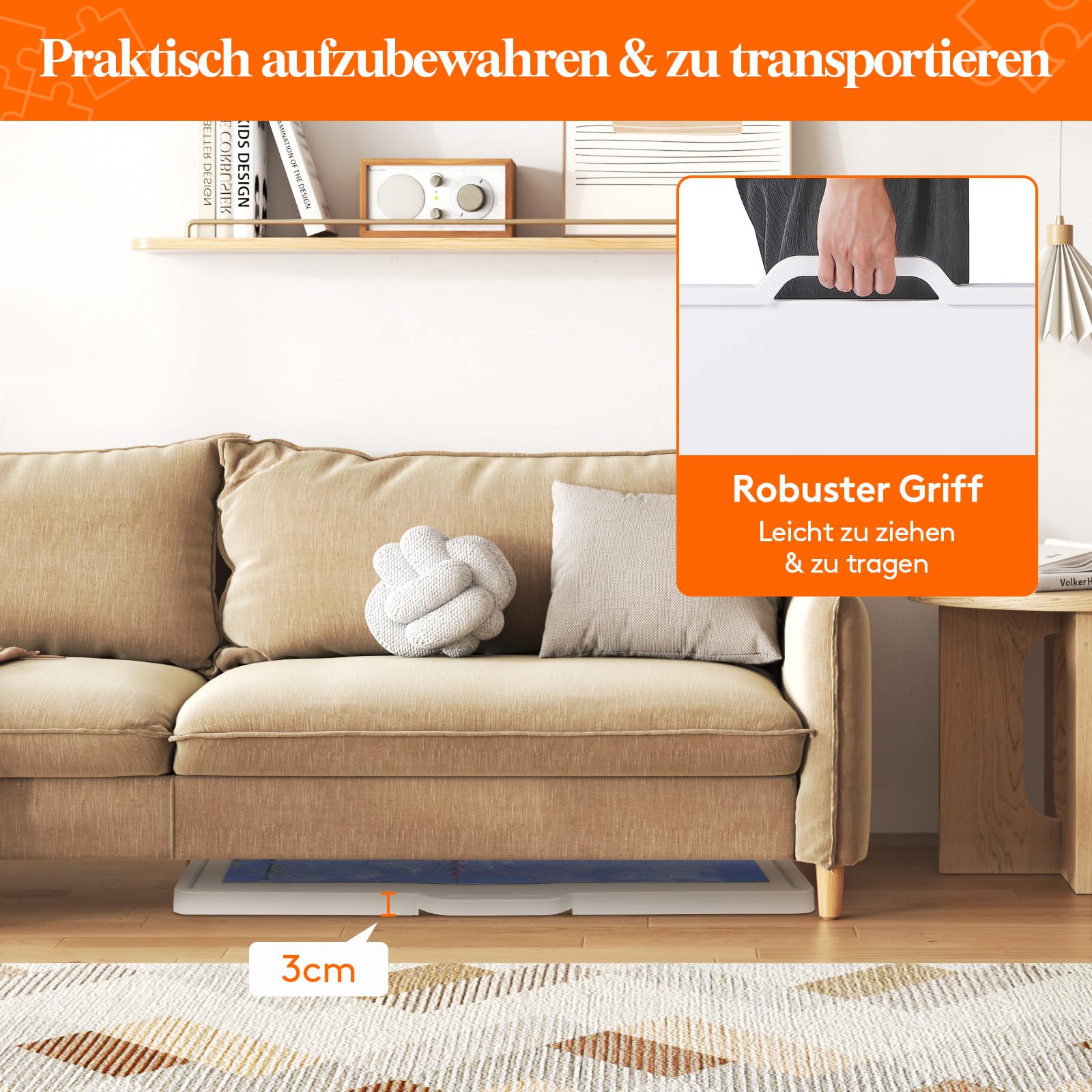 Lifewit 1500 PCS Drehbar Puzzlebrett mit 4 Schubladen und Schutzabdeckung, Tragbar Puzzle Tablett mit Filzmatte, Multifunktionaler Puzzletisch für Kinder und Erwachsene, Puzzle Organizer 89x68,5 cm
