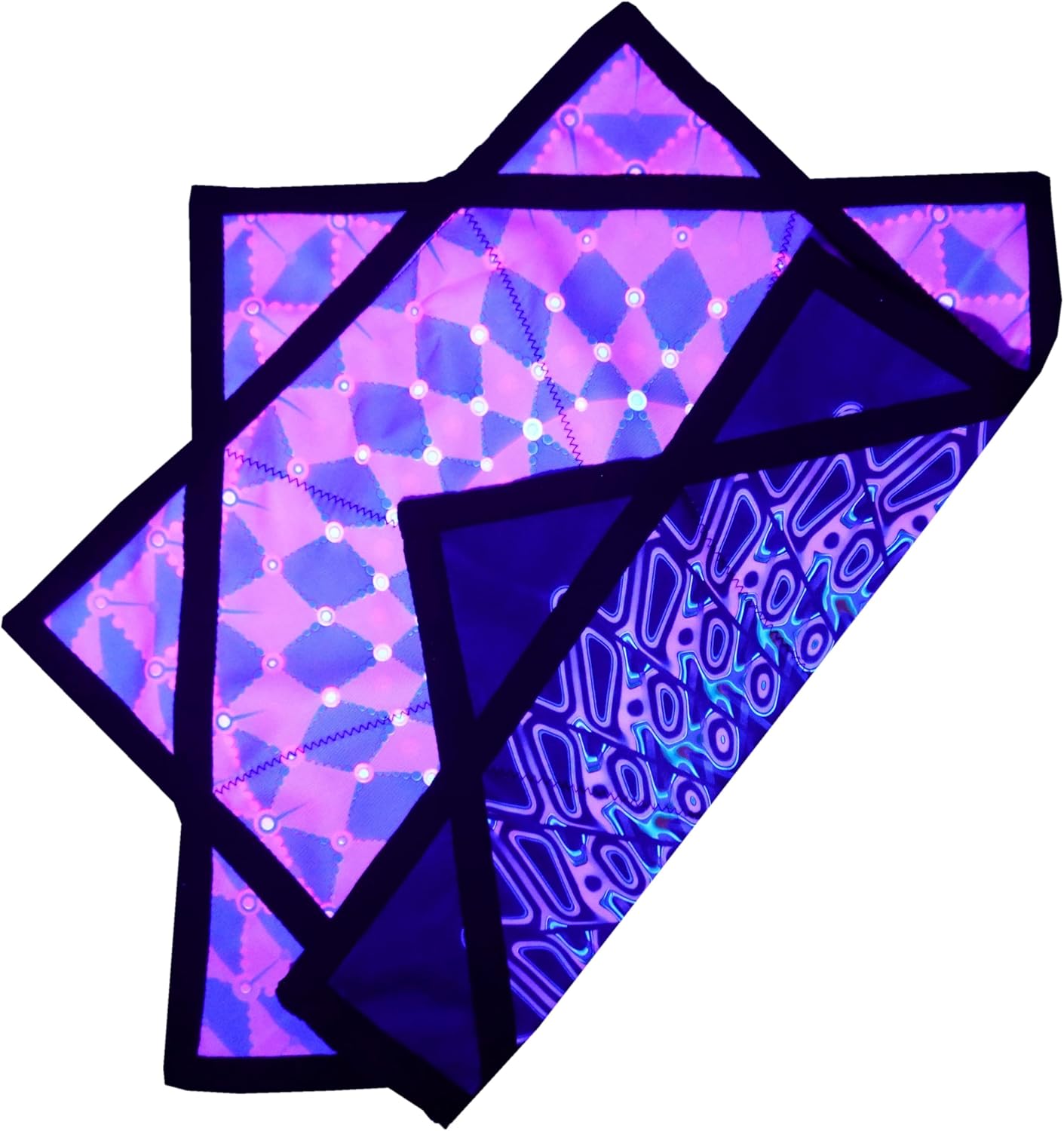 Flow Star UV-Reactive Juggling&Skill Toy Beginners Easy to Rotate Spinning Cloth Dapo Star (R07-style3) Black&Purple