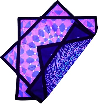 Flow Star UV Reactive Juggling & Skill Toy Beginner Easy Spinning Cloth Da Poster R07-style3 Black & Purple