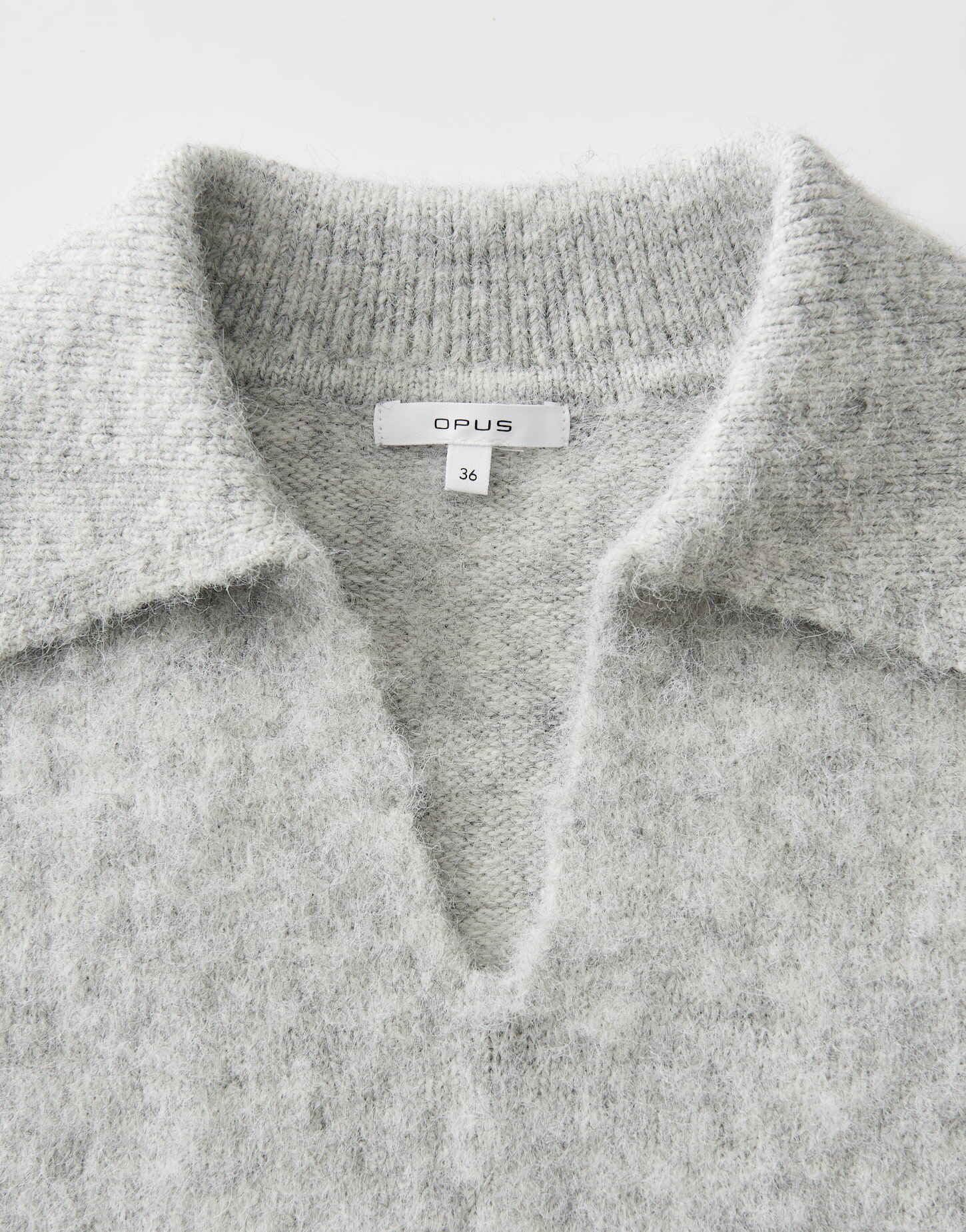 OPUS Damen Pullover | PELSIE Regular Flauschiger Strickpullover mit Polokragen