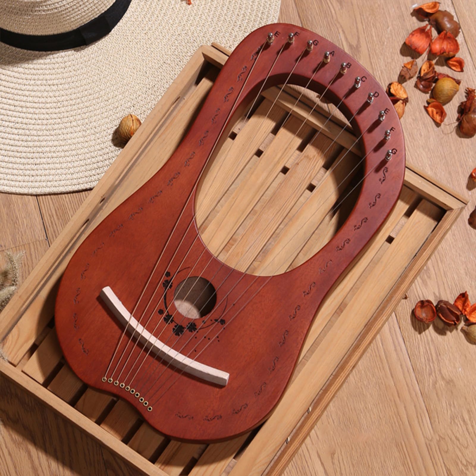 Lira a 10 corde, in mogano, arpa celtica portatile, arpa musicale in | acciaio, strumento per esercitazioni di musica folk, viaggi, esibizioni, regalo per musicisti, principianti, artisti e studen