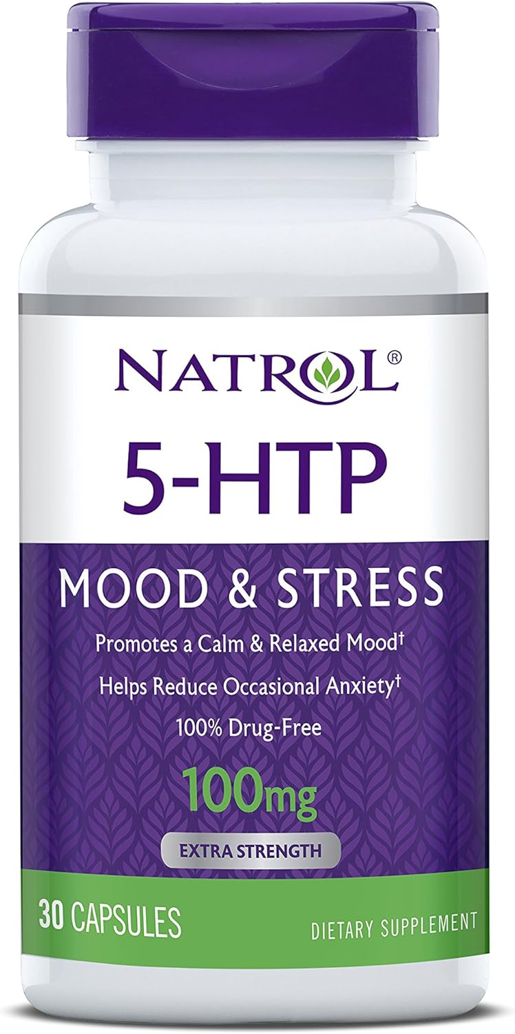 Natrol 5-HTP Time Release Capsules, Promotes a Calm Relaxed Mood, Helps Maintain a Positive Outlook, Enables Production of Serotonin, Drug-Free, Controlled Release, Maximum Strength, 100mg, 30 Count : Everything Else
