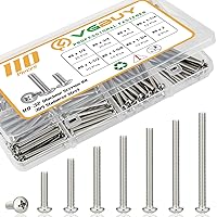 Vista 10 de Kit de tornillos eléctricos para máquina de 105 tornillos de salida extralargos, cabeza plana Phillips #6-32#8-32 de acero inoxidable 304