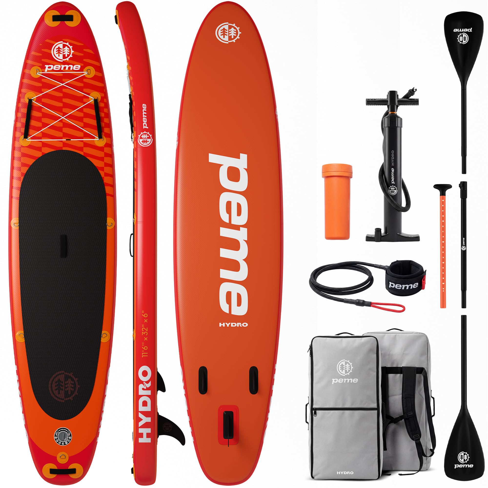 peme Sup Nadmuchiwana Deska do Wiosłowania board na Stojąco Antypoślizgowy Wszystkie Poziomy z Wiosłem 2w1 Pompką i Akcesoriami Board max Allround 18 PSI 150 166 kg 320 350 cm