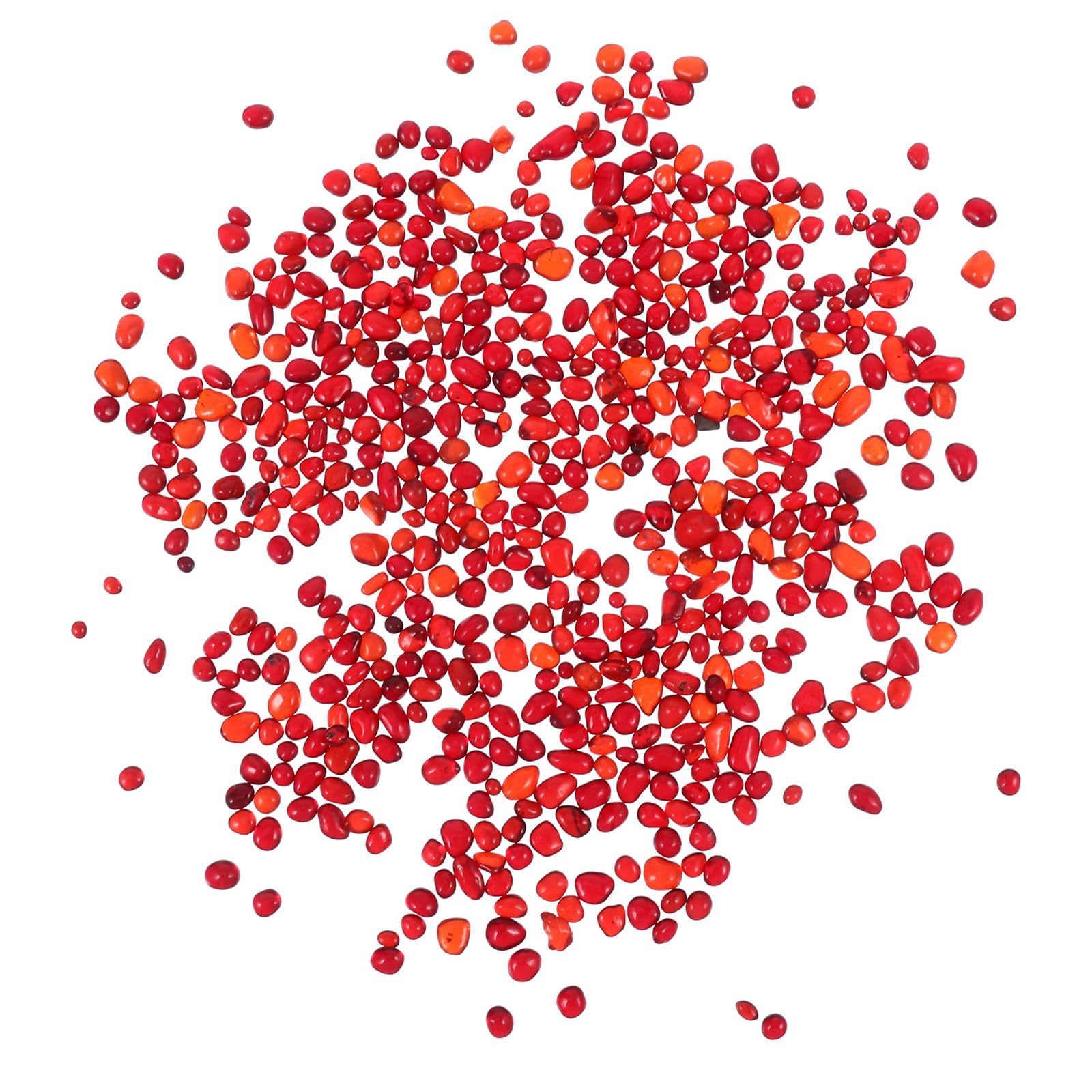 Artibetter Pierres de Verre Colorées pour Aquarium 500 G, Galets en Cristal Rouge Chine, Décoration Transparente pour Aquarium Eau Douce, Substrat Lourd Non Flottant, Accessoires Décoratifs