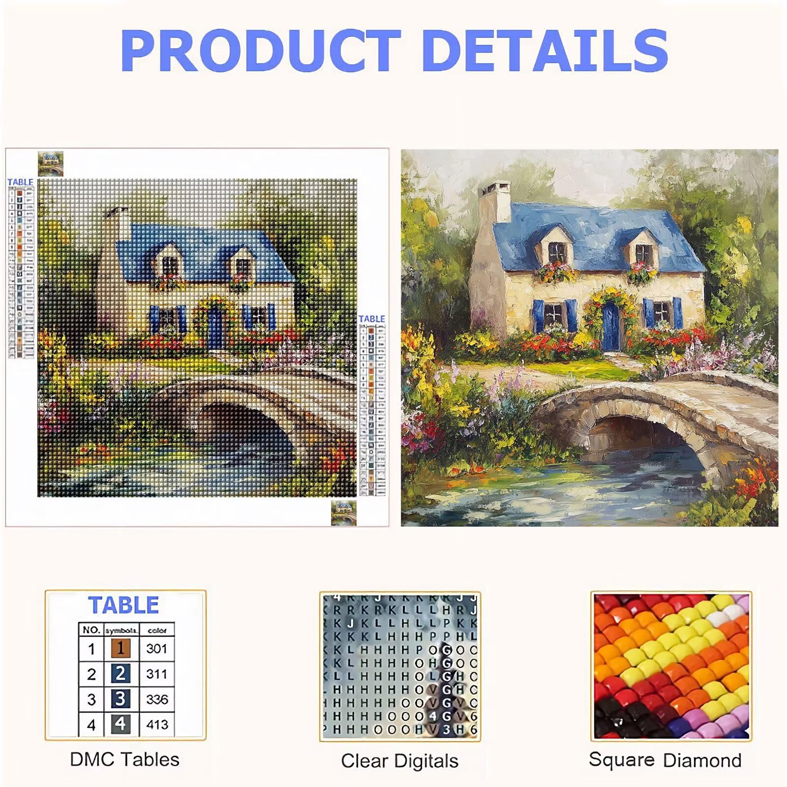 Diamond Painting Adulti, Giardino Diamond Painting Kit Completo, 5D Pittura Diamante Bambini Attività Manuale Creativa e Idea Regalo, Diamantini Crystal Art Tela Fai Da Te Kit 70x70cm Retro FX#733