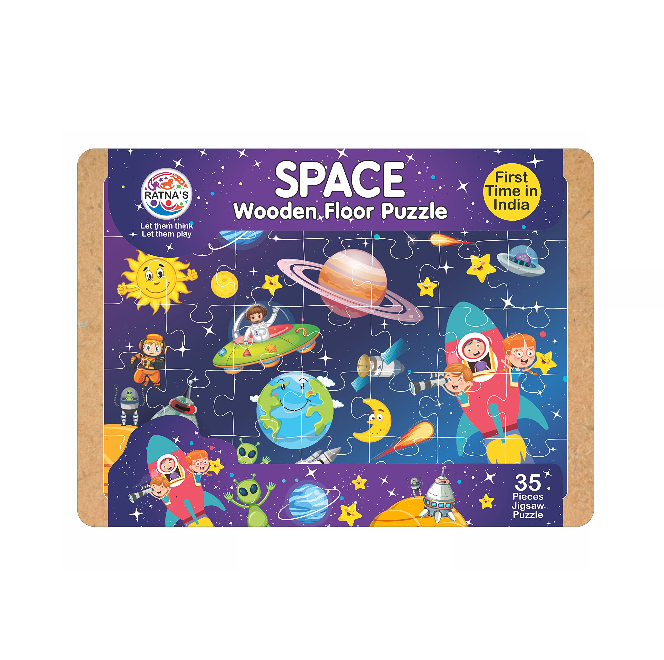 Ratnas Wooden Floor Puzzle Space 35 Pieces Jigsaw Puzzle Size 29.5 cm x 21.5 cm for Kids 3+ Years (B09WJ87Y3P) Amazon Price History, Amazon Price Tracker