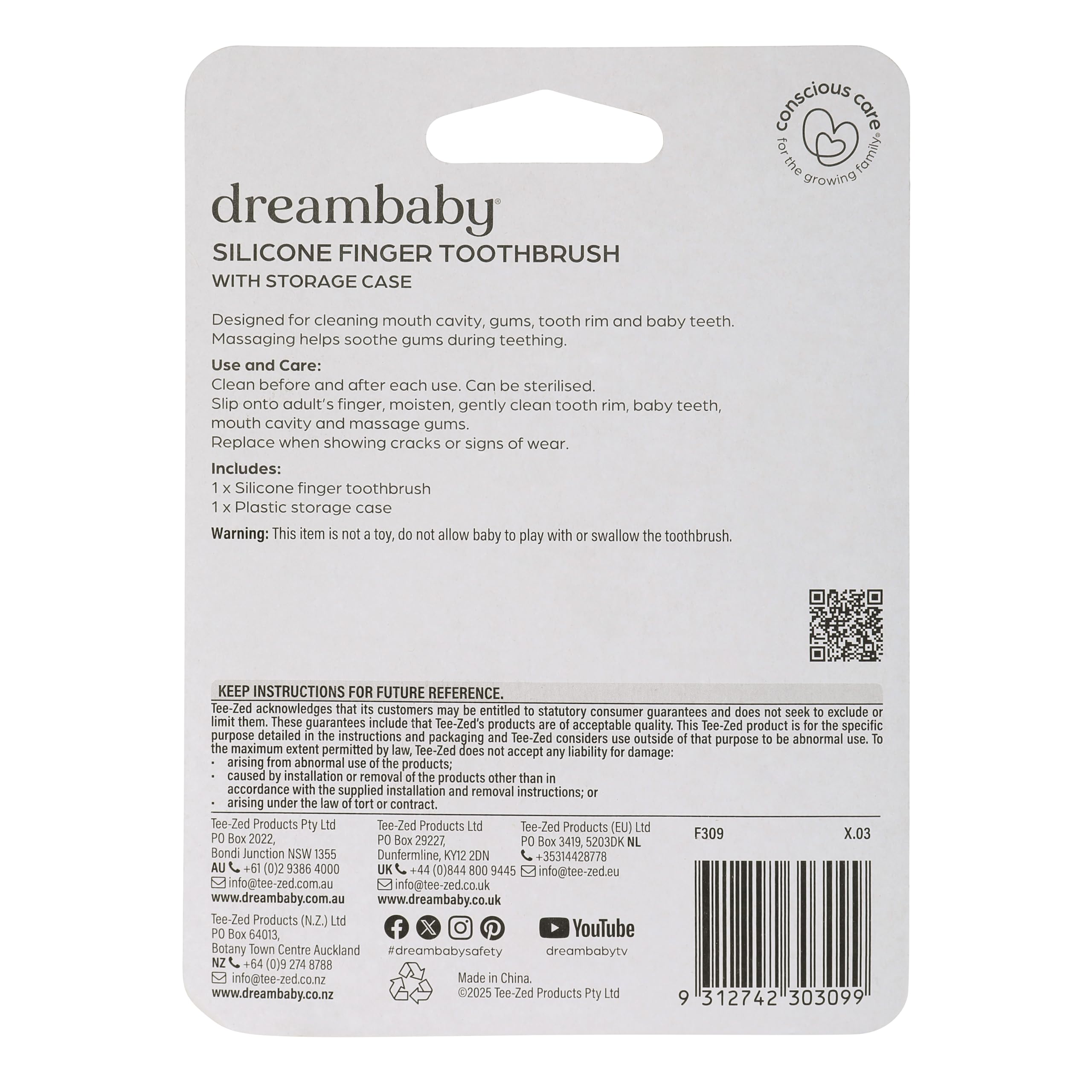 Dreambaby Silicone Finger Toothbrush
