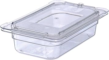 Carlisle FoodService Products Plastic Food Pan 1/4 Size 2.5 Inches Deep Clear