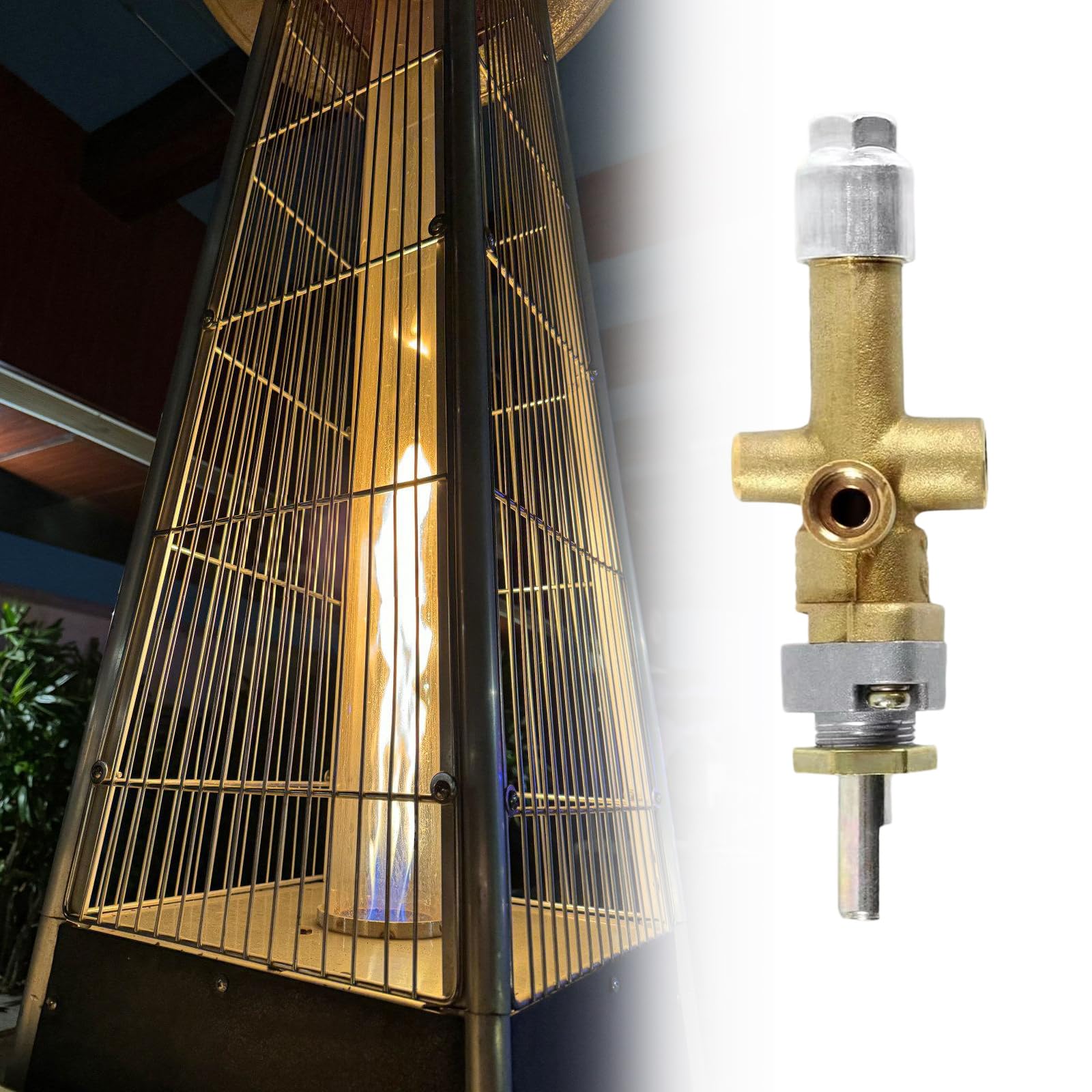 Riscaldamento ad alta efficienza per terrazze, distribuzione rapida del calore, 0 6 m, valvola di scarico della pressione, tubo incluso riscaldatore esterno