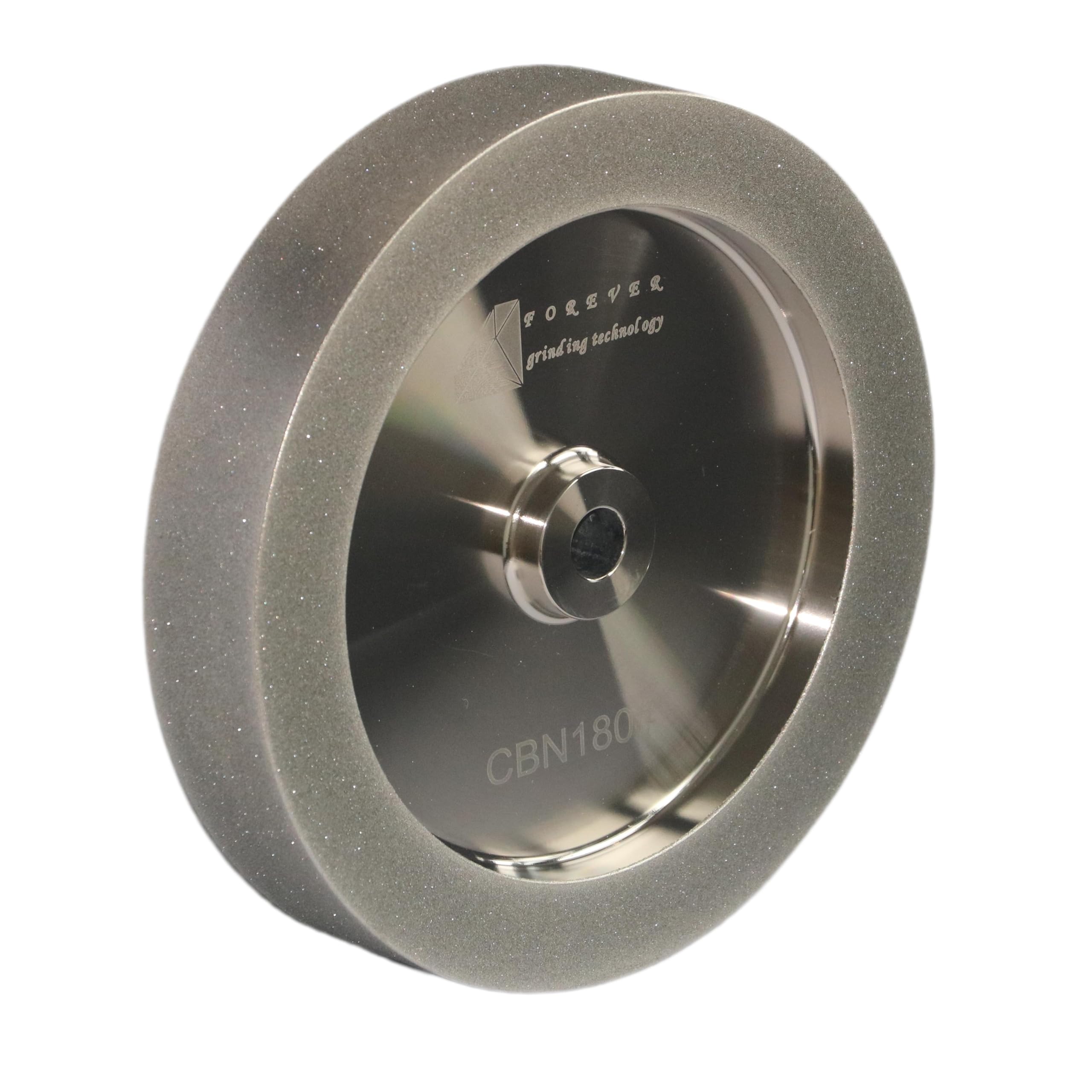 CBN Wheel 8 inch,CBN Grinding Wheels 8" Diameter,5/8" Bore,1.5" Wide,1" Down The Side,Suitable for Sharpening Woodturning and HSS Tools(180 Grit)