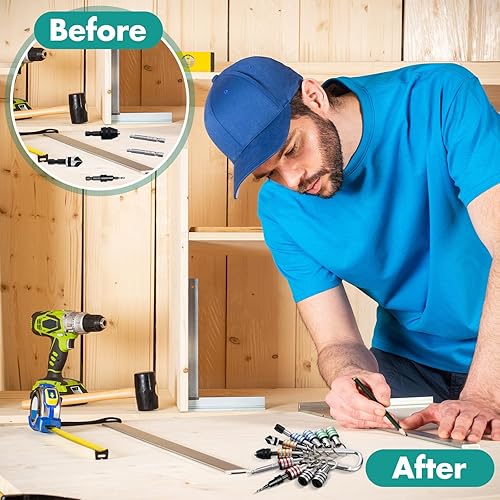 Miniatura 4 de Zonon 60 piezas de vástago hexagonal de 14 de pulgada de aleación de aluminio para destornillador, barra de extensión a granel, adaptador de