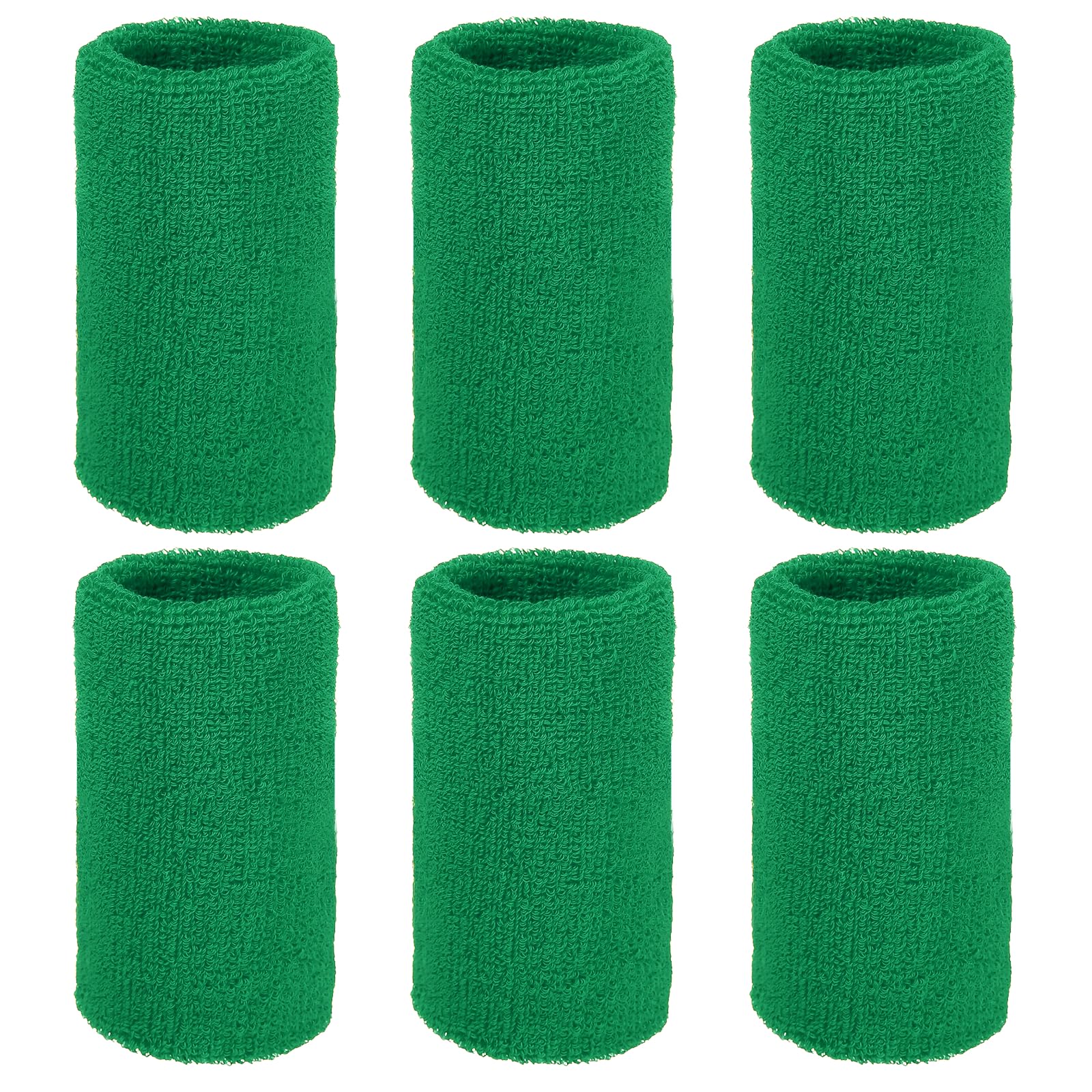 YELARXI Wrist Bands for Sweat, Sports Wrist Sweat Bands, Sports Wristband Sweatbands Breathable Absorbent Tennis Wristbands 6 Pcs & Dark Green -Fitting for Basketball/Football/Gym — image 1