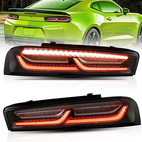 VLAND Conjunto de luces traseras para Chevrolet Camaro 6 generación 2016-2018 (LS, LT, RS, SS, ZL1), Plug-and-play, señal de giro roja, blanco y