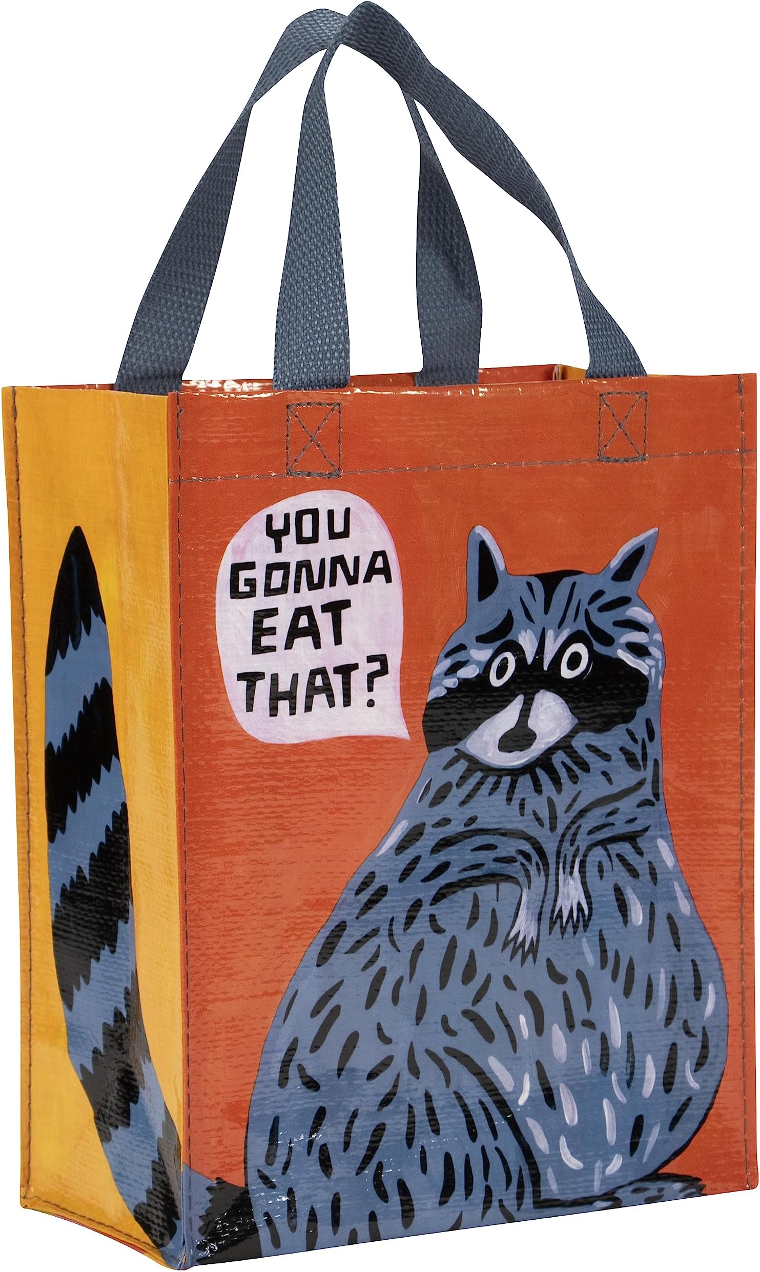 Blue Q Handy Totes, Reusable Lunch Sack or Gift Bag, Sturdy and Easy to Clean, 10" h x 8.5" w x 4.5" d, You Gonna Eat That, One size