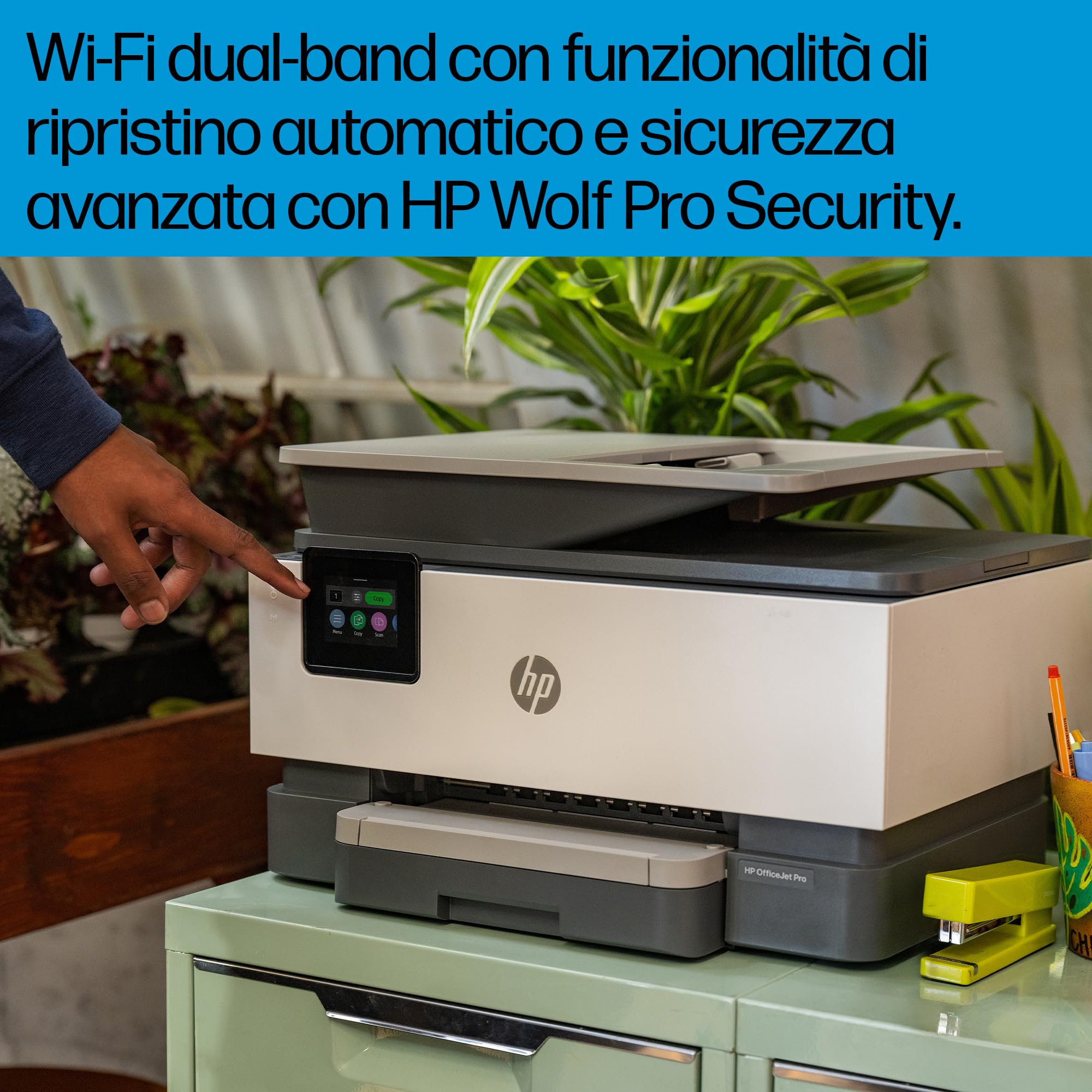 HP OfficeJet Pro 9125e Stampante Multifunzione a Getto d'Inchiostro A4 Colori Wi-Fi Fronte e Retro Automatico 22 ppm Grigia