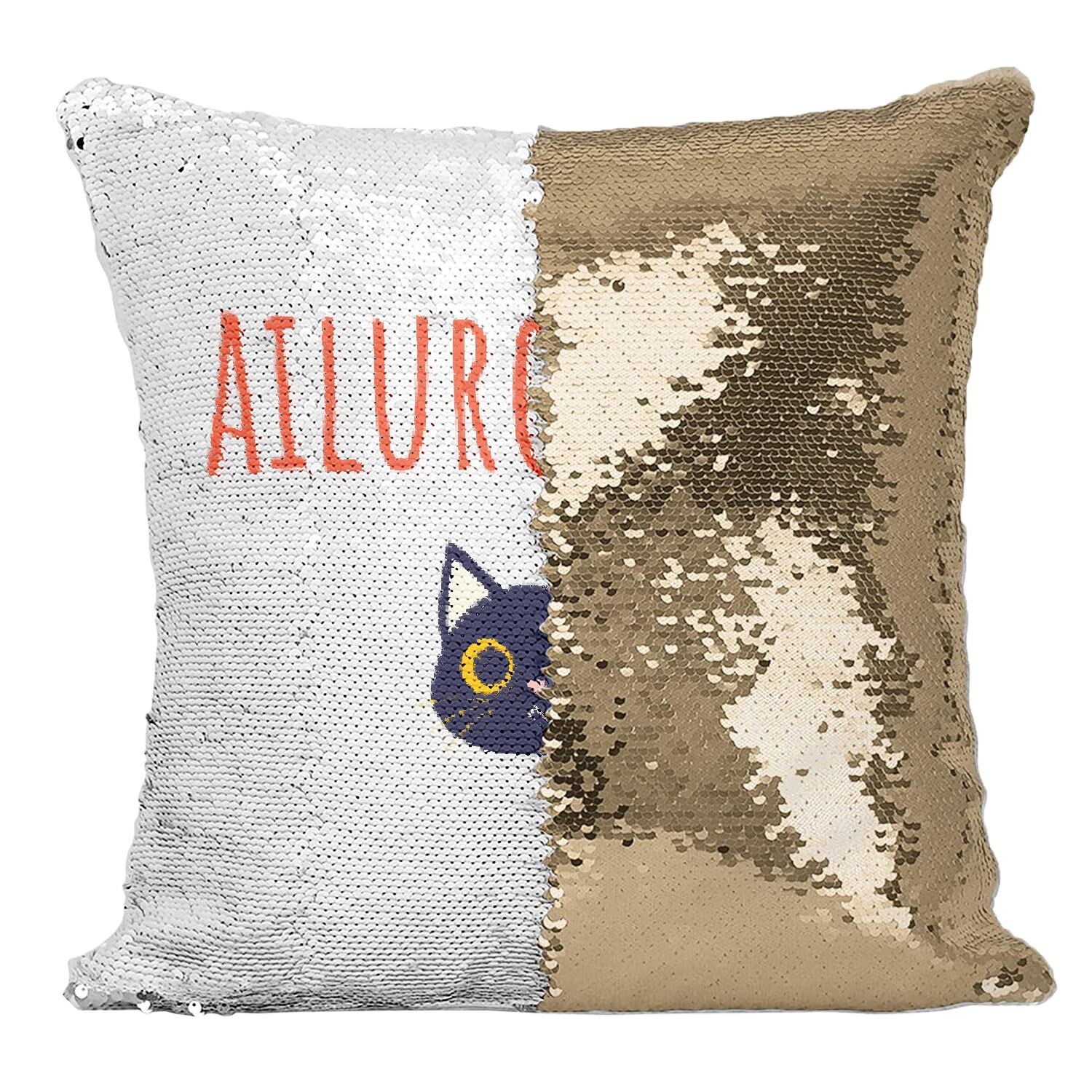 Coussin paillettes doré chat chaton pour sublimer votre canapé