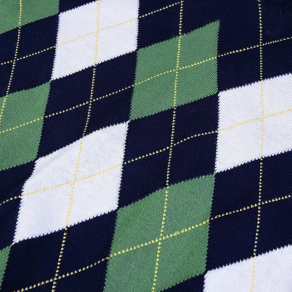 BOBOYOYO Boys Argyle Sweater 100% Cotton Cable Knit Boys Uniform Sweater V-Neck Christmas Kids Pullover for Children 5-14 Y - Image 4