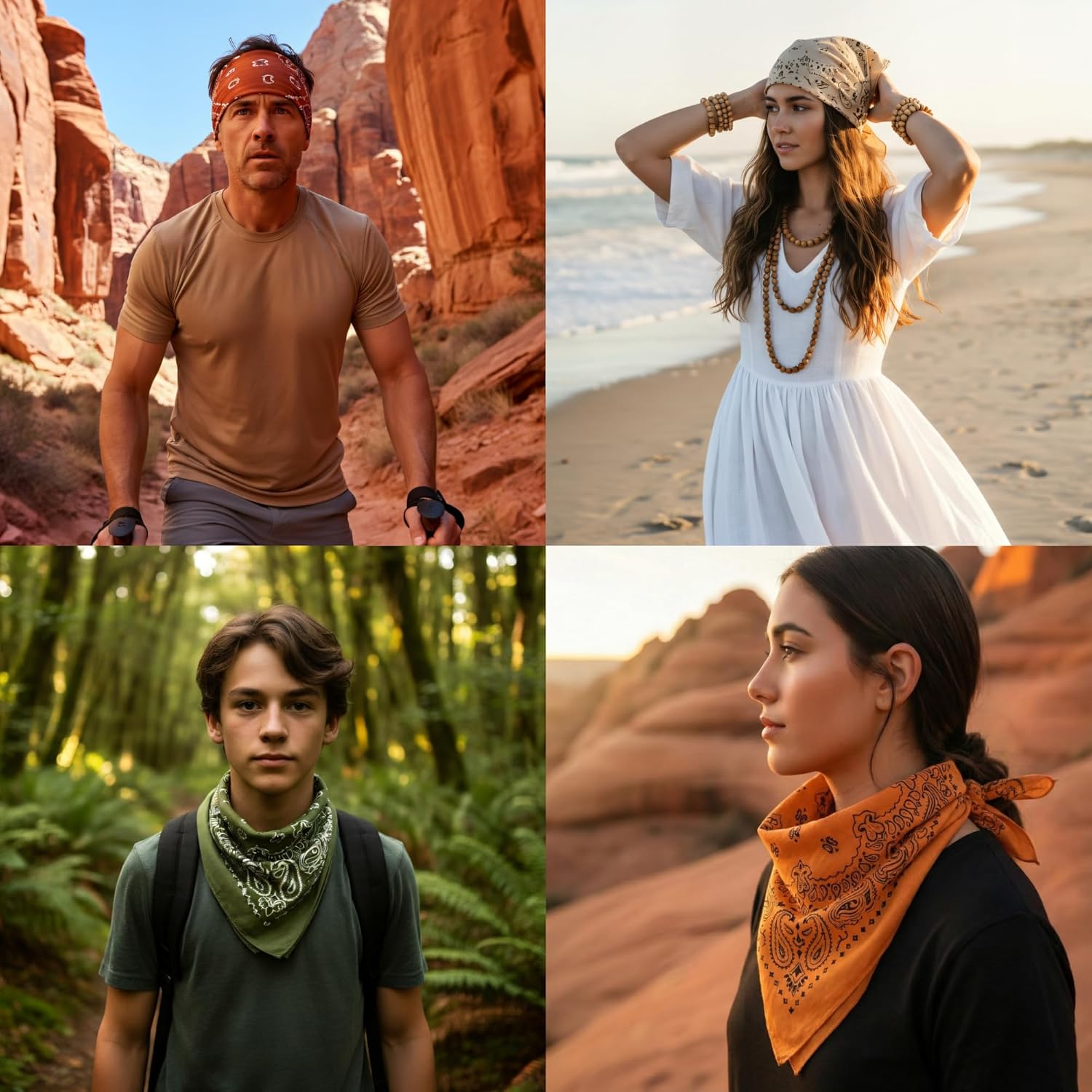 Premium Soft Cotton Bandanas Pack for Men and Women Paisley 22 x 22 inches - Image 5