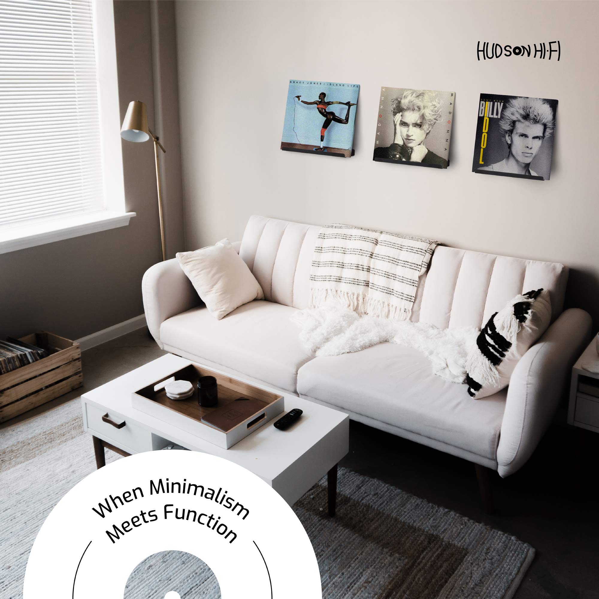 Hudson - Soporte de pared para discos LP de vinilo, para mostrar tu colección con estilo 6