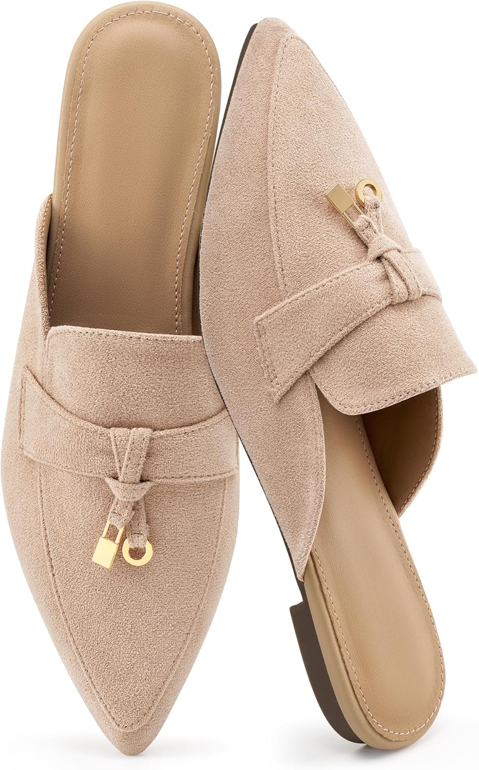Mules for Women Flats 2026 : Pointed Toe Backless Loafers Dressy Comfortable Walking Shoes for Casual Work Business