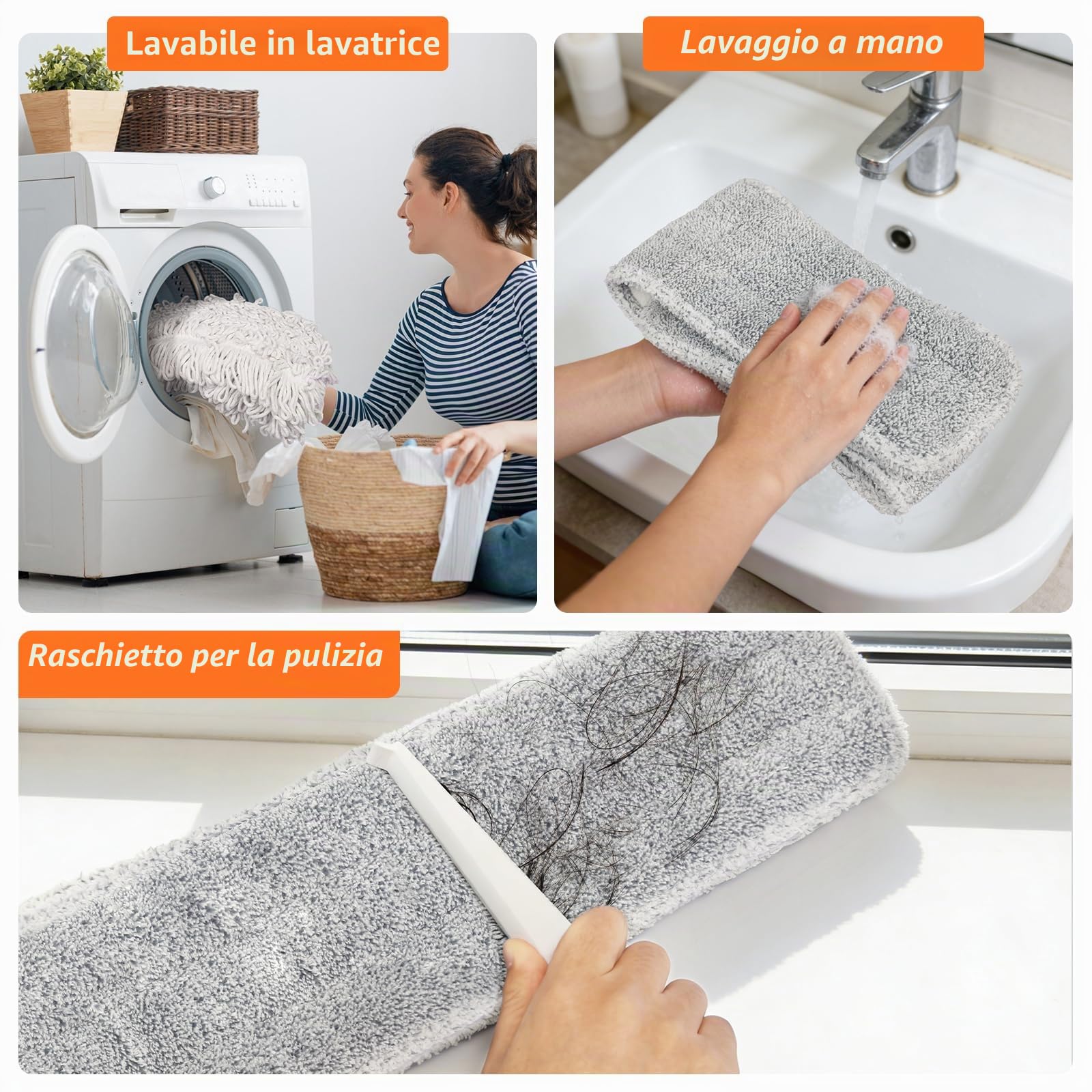 Mocio industriale resistente, grande mocio piano commerciale largo 90cm