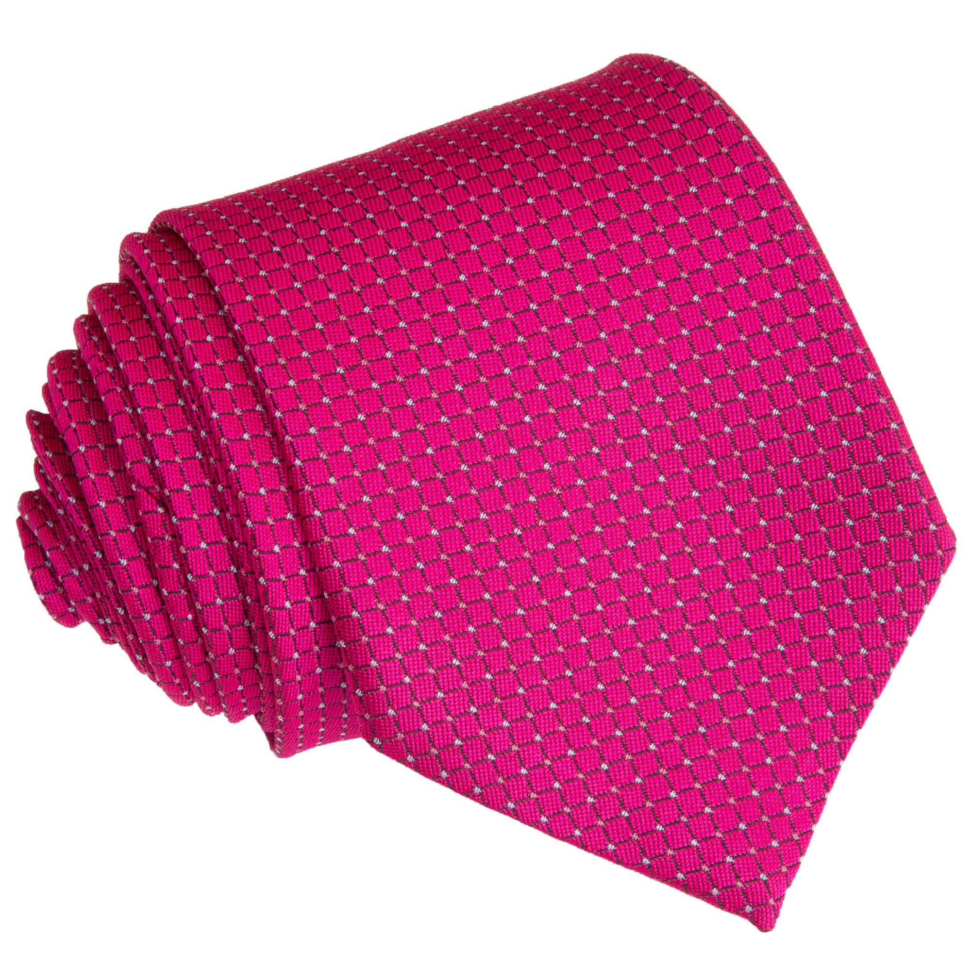 to the nines Men's Pink Plaid Microfiber Tie-picture-31