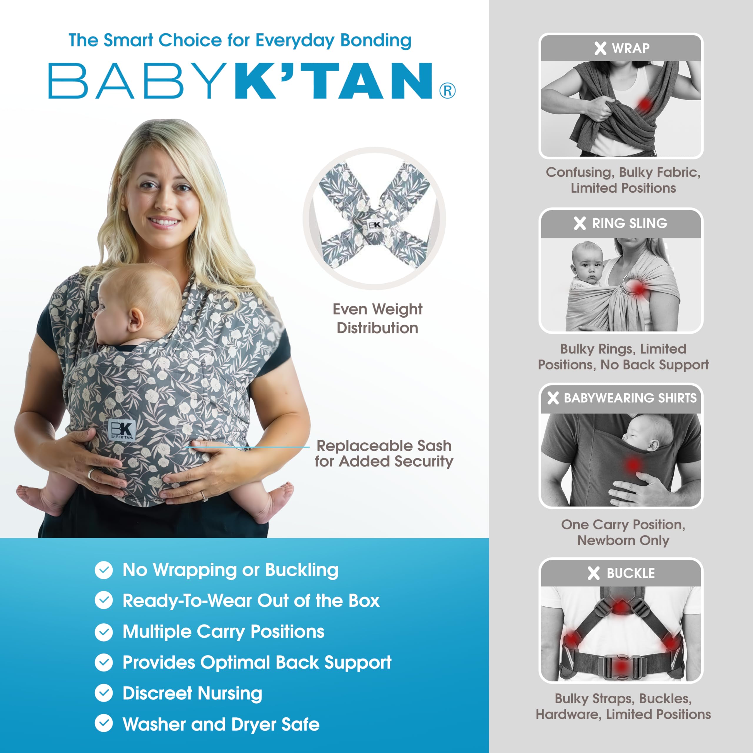 Amazon.com: Small-Petite Original Baby K'tan Baby Carrier: #1 Easy
