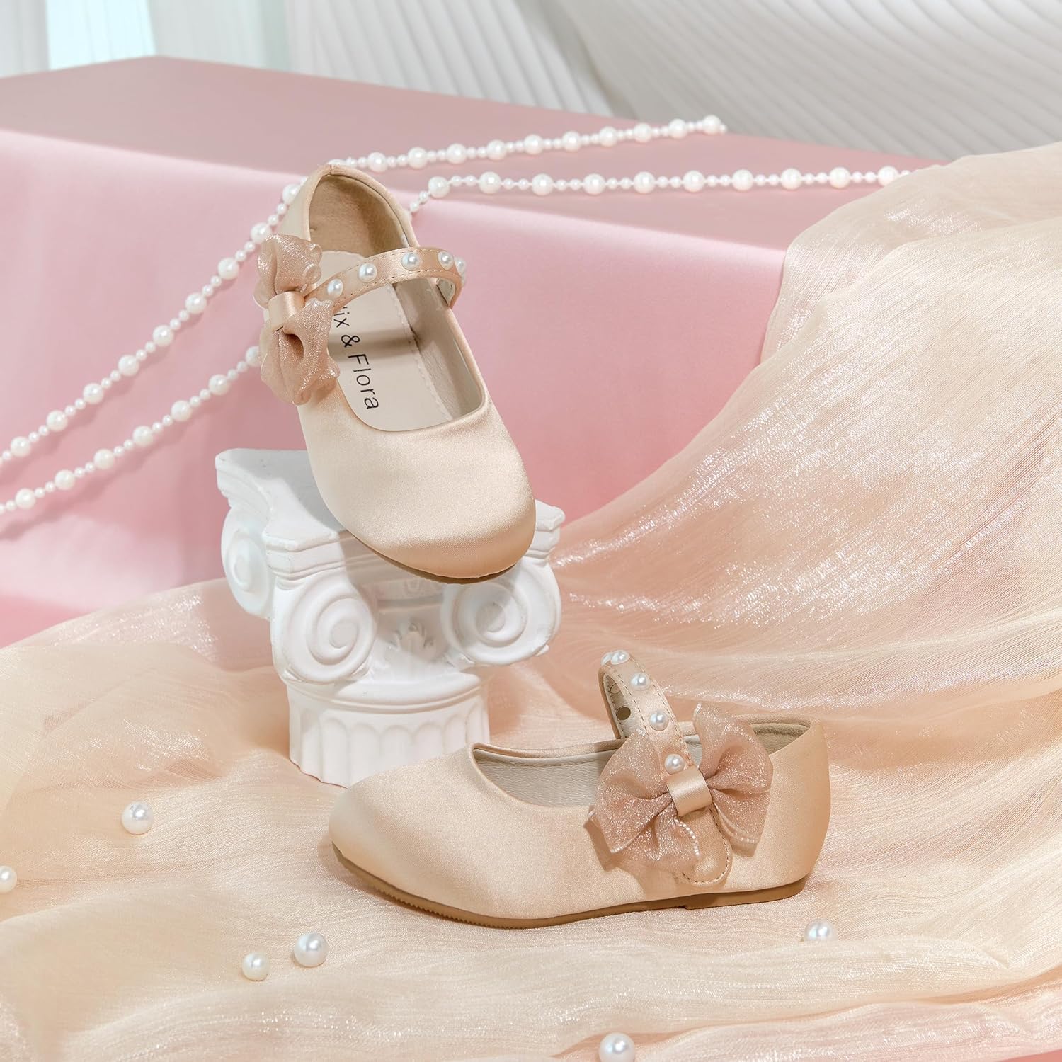 Felix & Flora Toddler Girl Dress Shoes - Flower Girl Ballet Flats School Wedding Party - Image 7