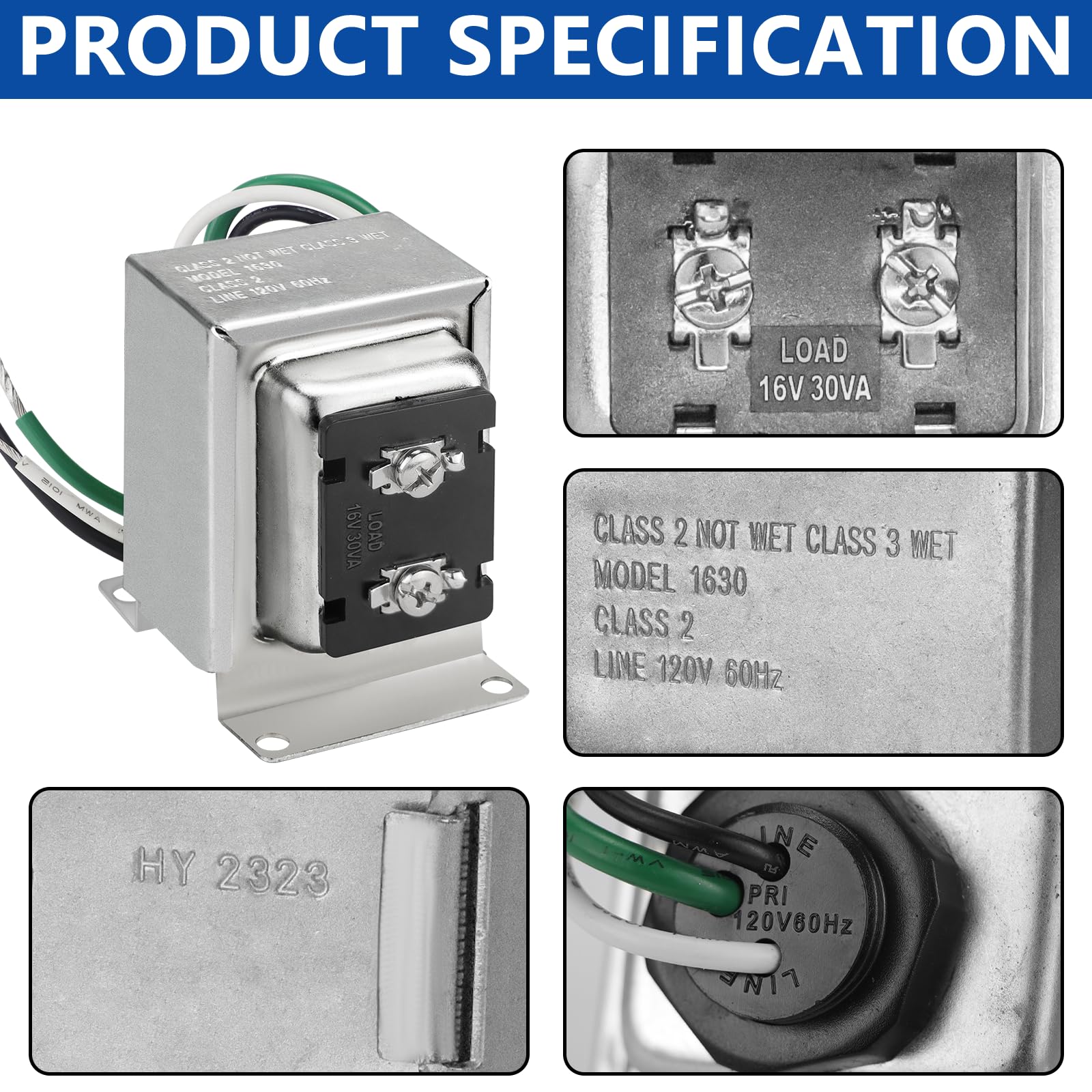 16V 30VA Doorbell Transformer Compatible With Ring Pro, Nest