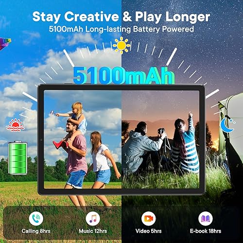 Miniatura 7 de HAOVM Tablet Android 15 de 8 pulgadas, tableta desbloqueada con SIM 4G, CPU Octa-Core 2.0GHz, 12 GB+64 GB, TF expandible, pantalla IPS, WiFi 5G,